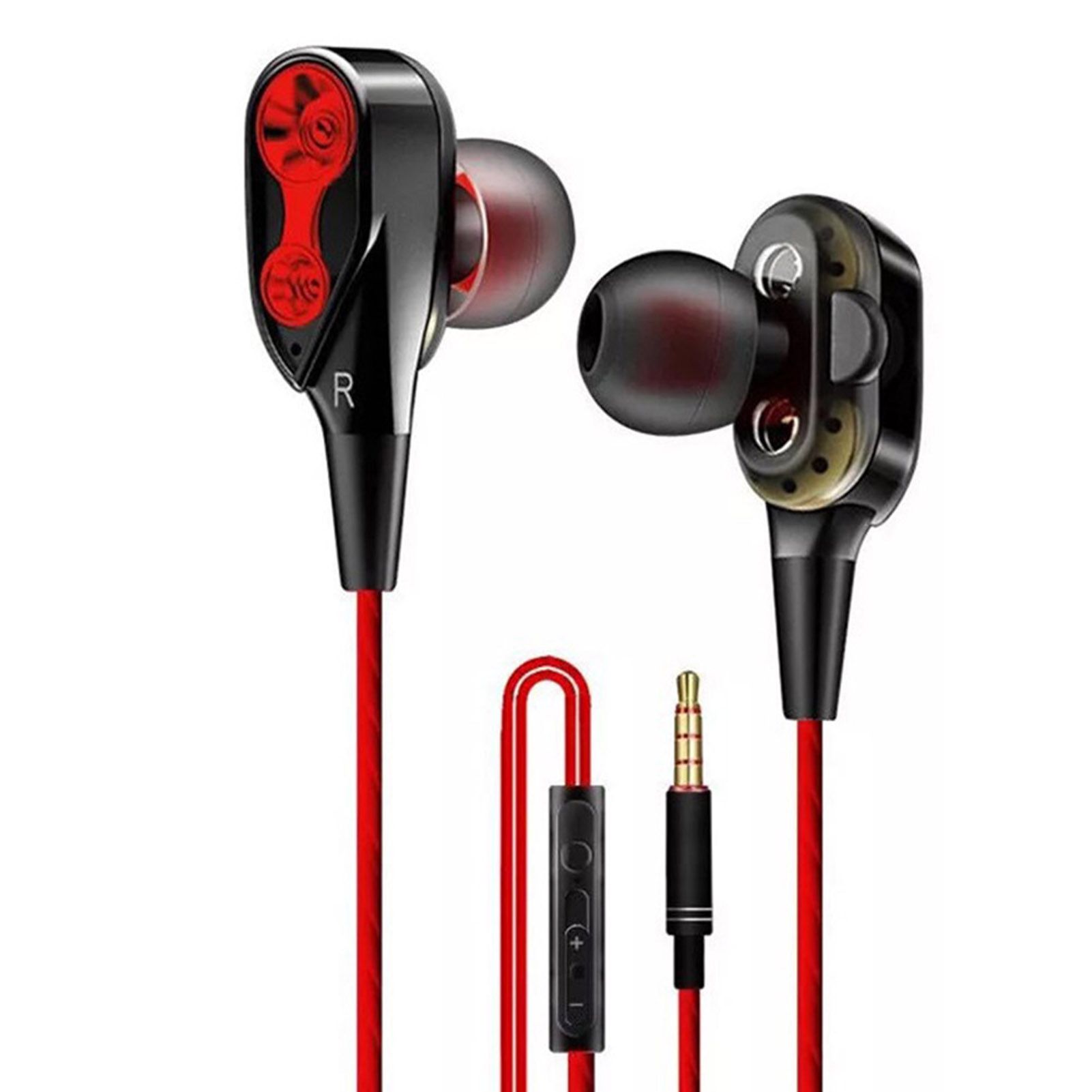 Wied Earphone Stereo with Mic Plastic Moving Coil Iron 3.5mm Universal Headset for Sports