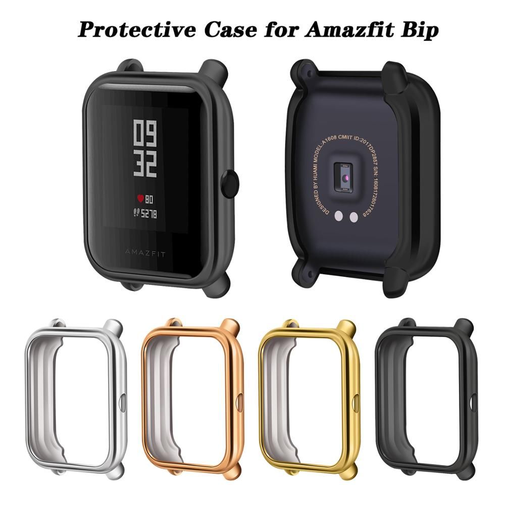 Amazfit Bip Case Soft TPU Plating Protective Case Cover-Black