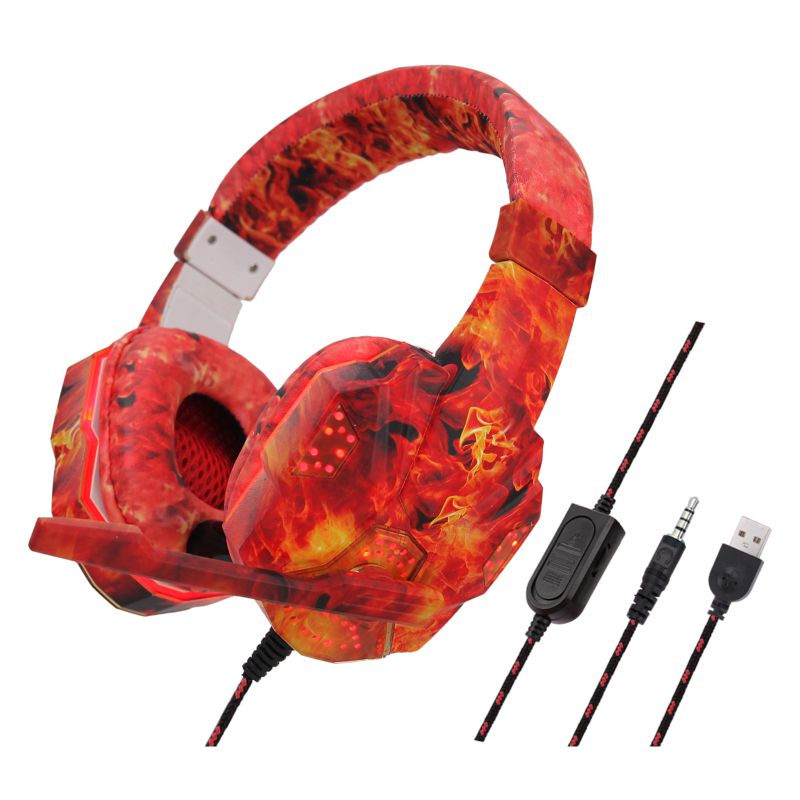 830Pro Gaming Headsets Gamer Headphones Surround Sound Stereo Wired Earphones USB Microphone Colourful Light PCLaptop with Portability Geartronic