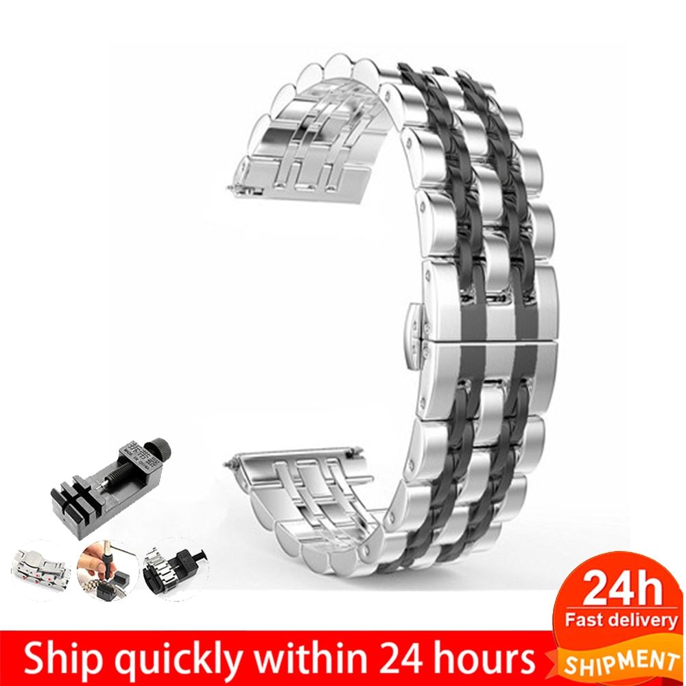22mm 20mm Band For Samsung Galaxy Watch 3 41mm 45mm 46mm 42mm Stainless Steel Strap Bracelet for Active2 40mm 44mm Amazfit GTR