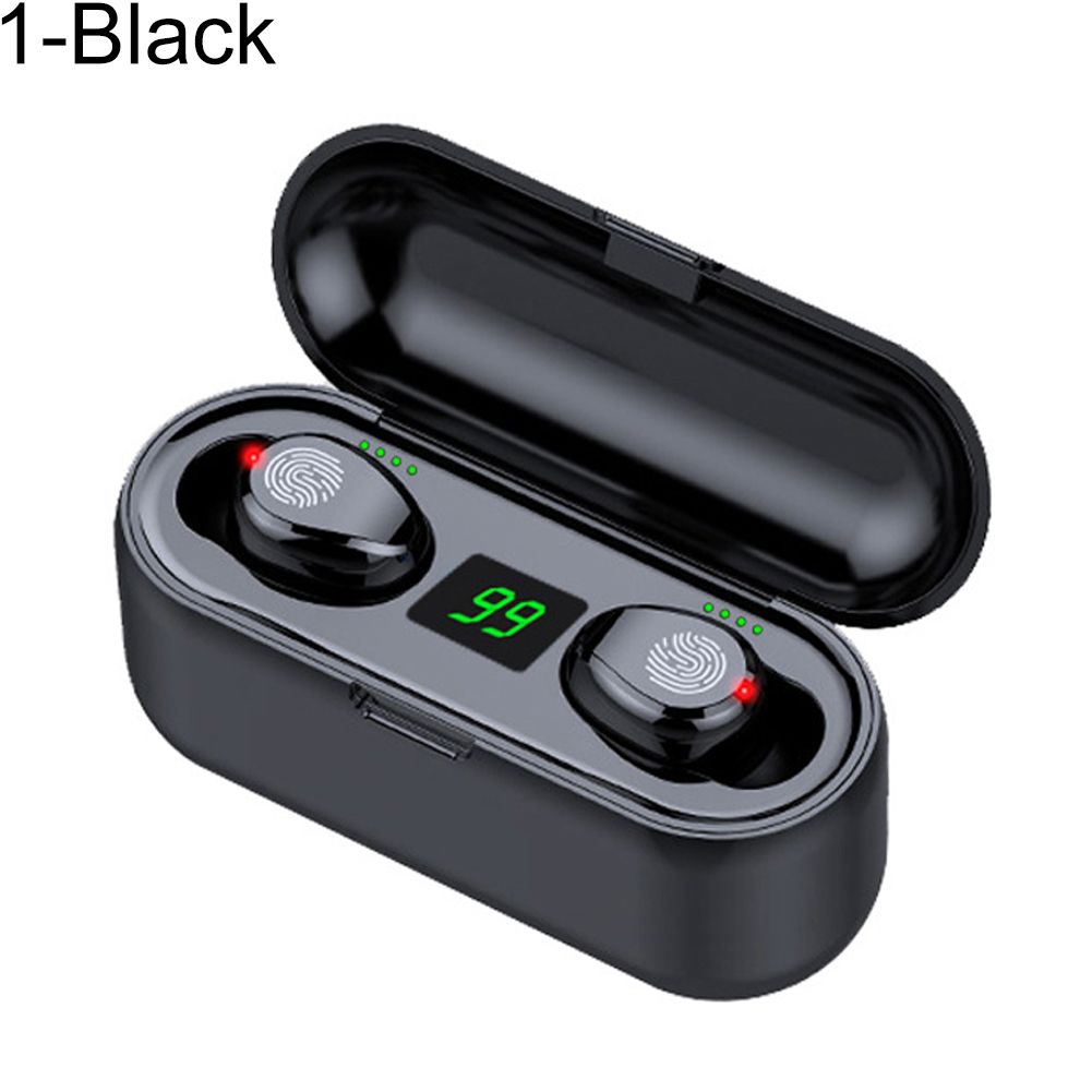 F9 Portable LED Power Display Wireless Bluetooth 5.0 Earphones with Charge Case