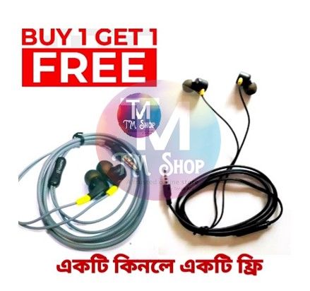 Bay 1 Get 1 In Ear Earphone Best Bass Sound Good Quality Headphone with mic For All Android phone