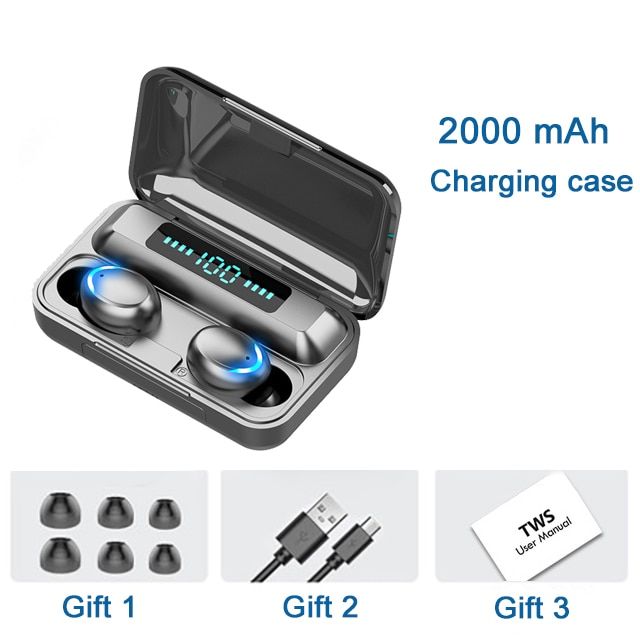 Wireless Headphone Earphones with Microphone TWS 5.0 Headphones Waterproof Touch Control Dynamic Crystal Clear Sound Earbuds