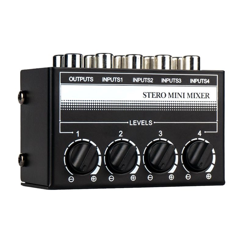 4 Channel Stereo Audio Mixer Support RCA Input and Output Mini