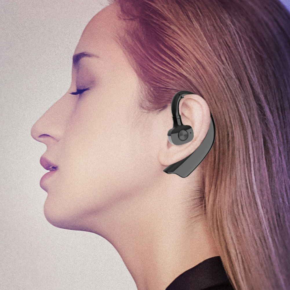1Pc Ear Hook Wireless Bluetooth 5.0 Stereo Earphone Hands-free Business Headset