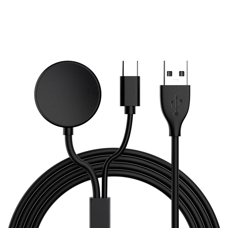 2 in 1 Wireless Charger for Samsung Galaxy Watch Active 2 USB Quick Charging Cable 100CM Smart Watch Accessories