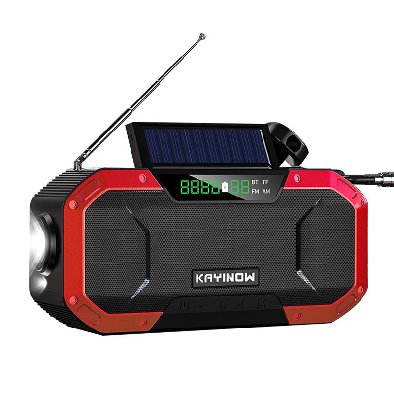 Solar Digital Crank Emergency AM/FM NOAA Weather Portable Flashlight Solar Panel Flashlight Rechargeable brand new and high quality