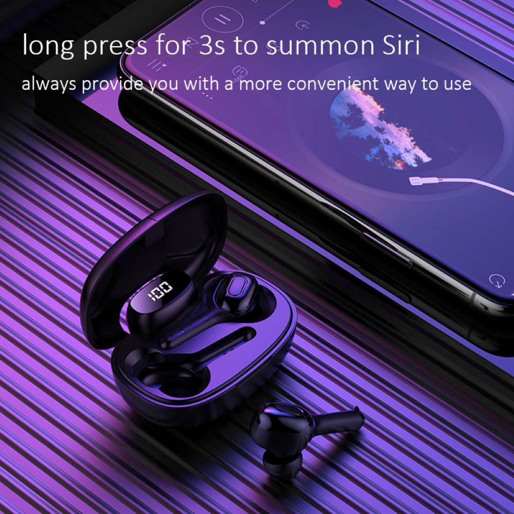 T9s  TWS Wireless Bluetooth 5.0 Digital Earbuds s Waterproof Earphones