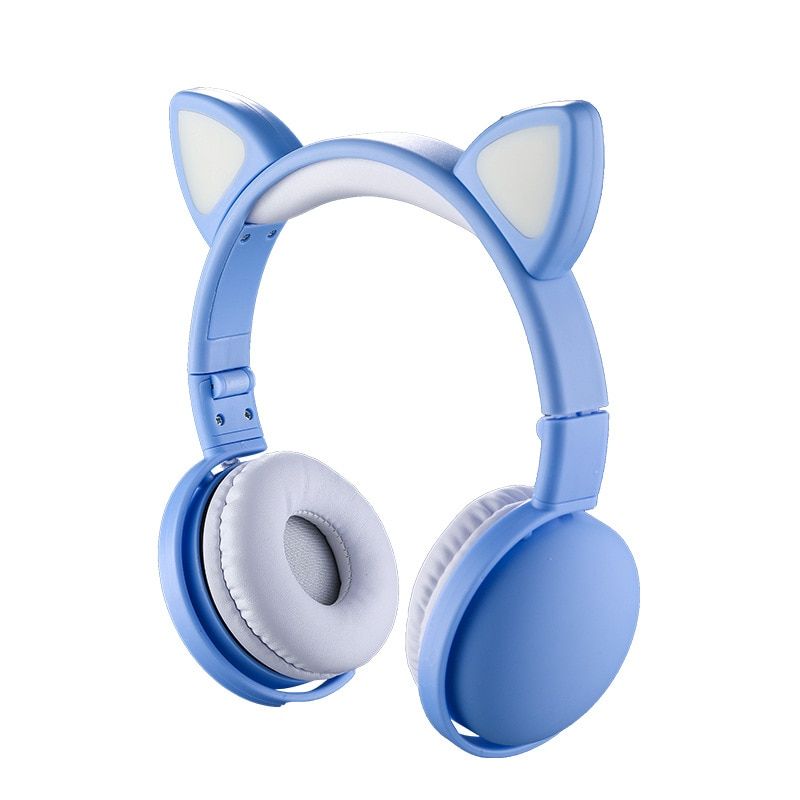 7 LED Light Cat Ear Headphones Wirelss/Wired 3.5mm Headset 3D Stereo Noise Cancelling Bluetooth 5.0 Earphone Child Girl Gift