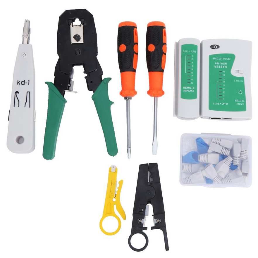 Limeng La Network Cable Repair Maintenance Tool Kit Set Wiring Tester Portable ABS Accessories YG‑P109