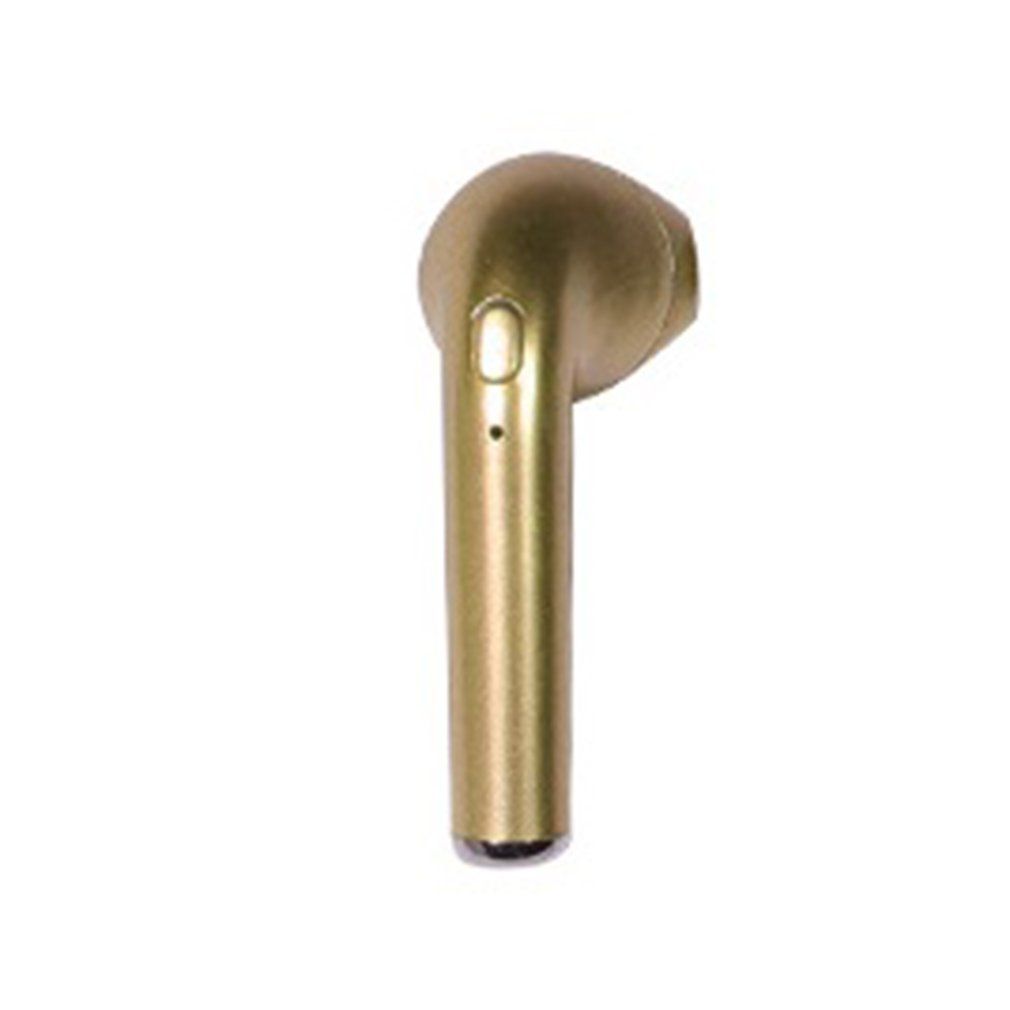 I7 Wireless Single Earphone Earbuds Mini Universal Earphones Portable Earpieces With Charging Box Music Listening Device Gold