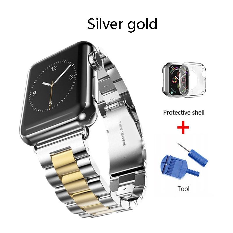 Stainless Steel Strap For Apple watch band 40mm 44mm 5 4 3 watch strap 38mm 42mm Bracelet Sport Metal WatchBand for iWatch 3 2 1