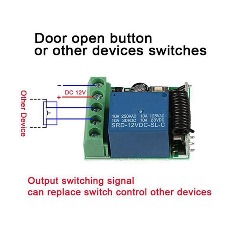 433 Mhz RF Wireless Switch Receiver DC 12V Single Relay Receiver Module with 3Pcs Remote on Off Transmitter
