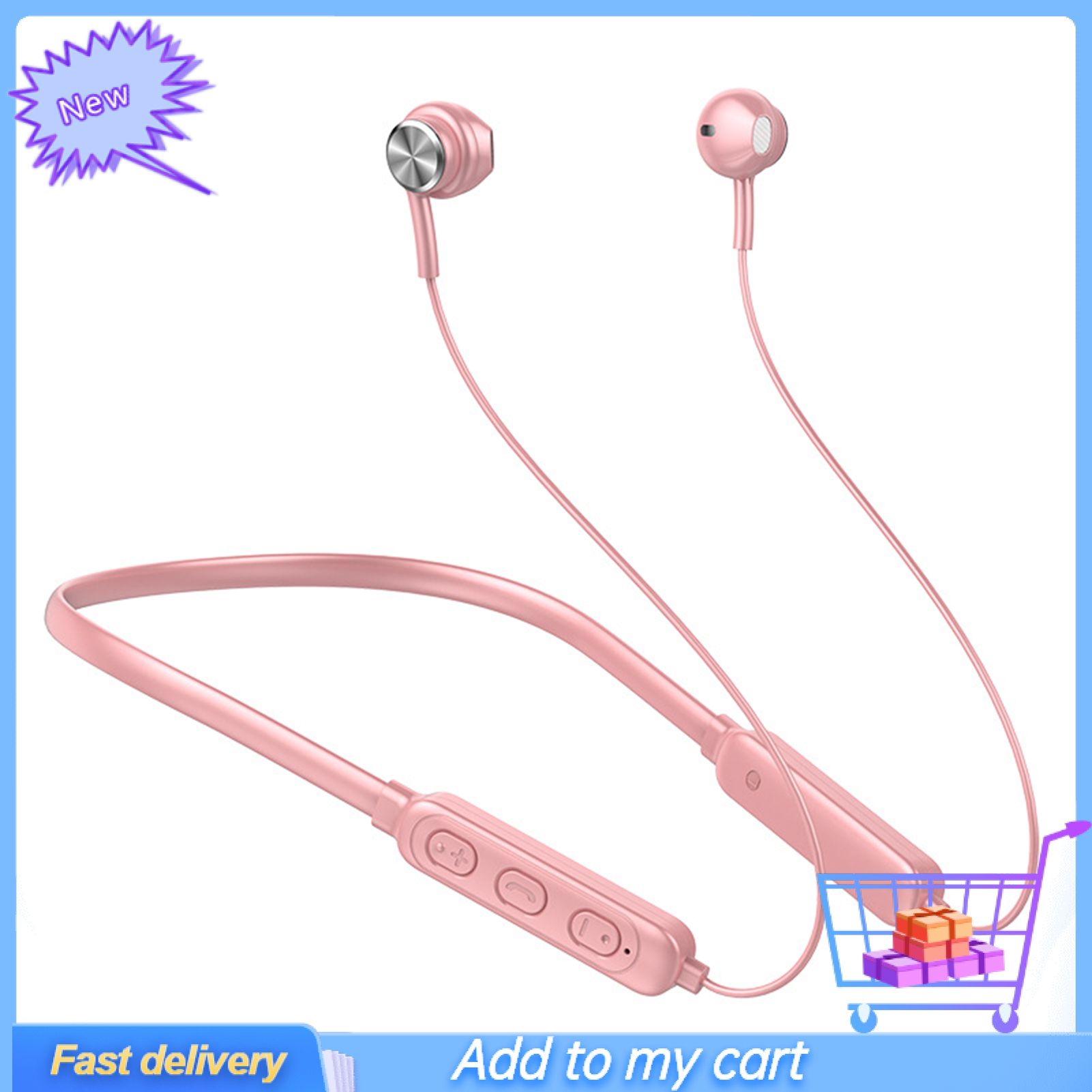 GreenForest Wireless Earphone Magnetic HiFi Sound IPX5 Waterproof Bluetooth-compatible 5.0 Sport Neckband Earbuds for Running