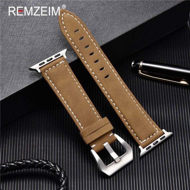Vintage Leather Watch Band for Apple Series 6/SE/5/4/3/2/1 Watch Strap 40mm 38mm for iwatch Men Bracelet Watchbands 44mm 42mm