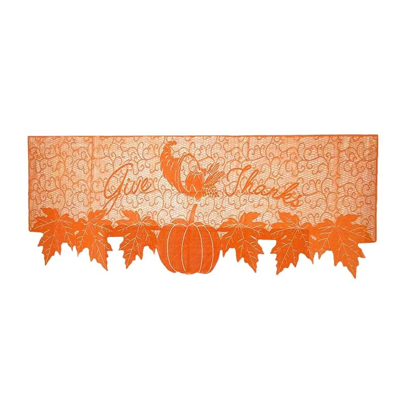 Thanksgiving Halloween Maple Leaves Fireplace Scarf for Thanksgiving Door Decorations Autumn Table Cover-20 x 60 Inch