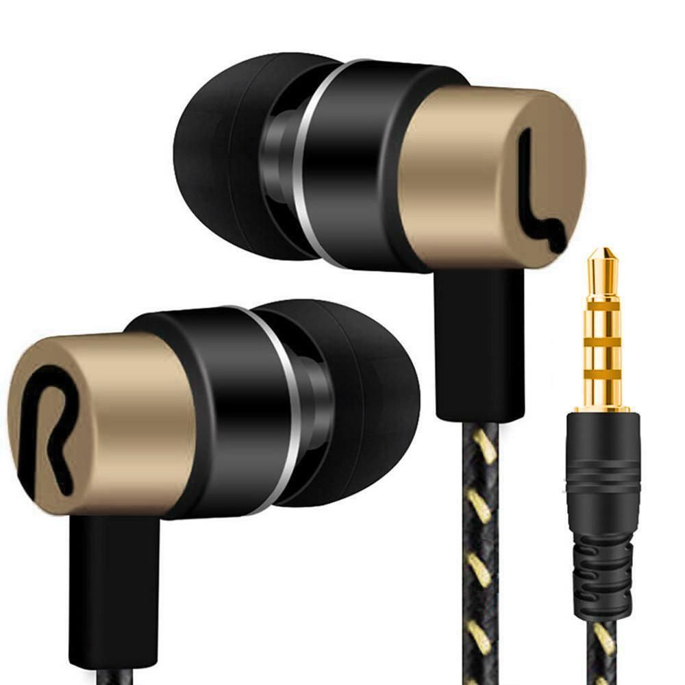 3.5mm Jack Braided Wire In-ear Noise Reduction Stereo Bass Earphone for MP3 MP4