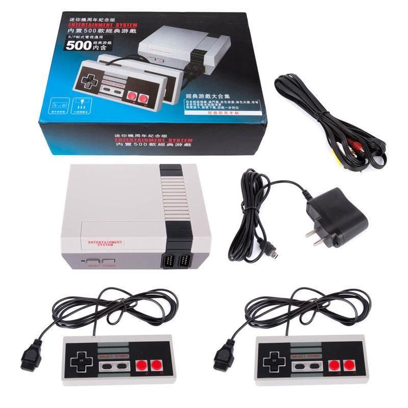 Classic Retro Children's Game Console Professional System with 2 Controllers Built-in 500 TV Video Game
