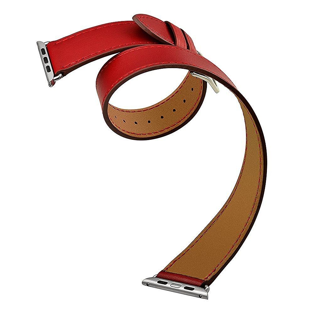 Box+Leather strap For Apple watch band 44mm 40mm correa 42mm 38mm wrist watchband double tour iwatch band 5 4 3 se 6