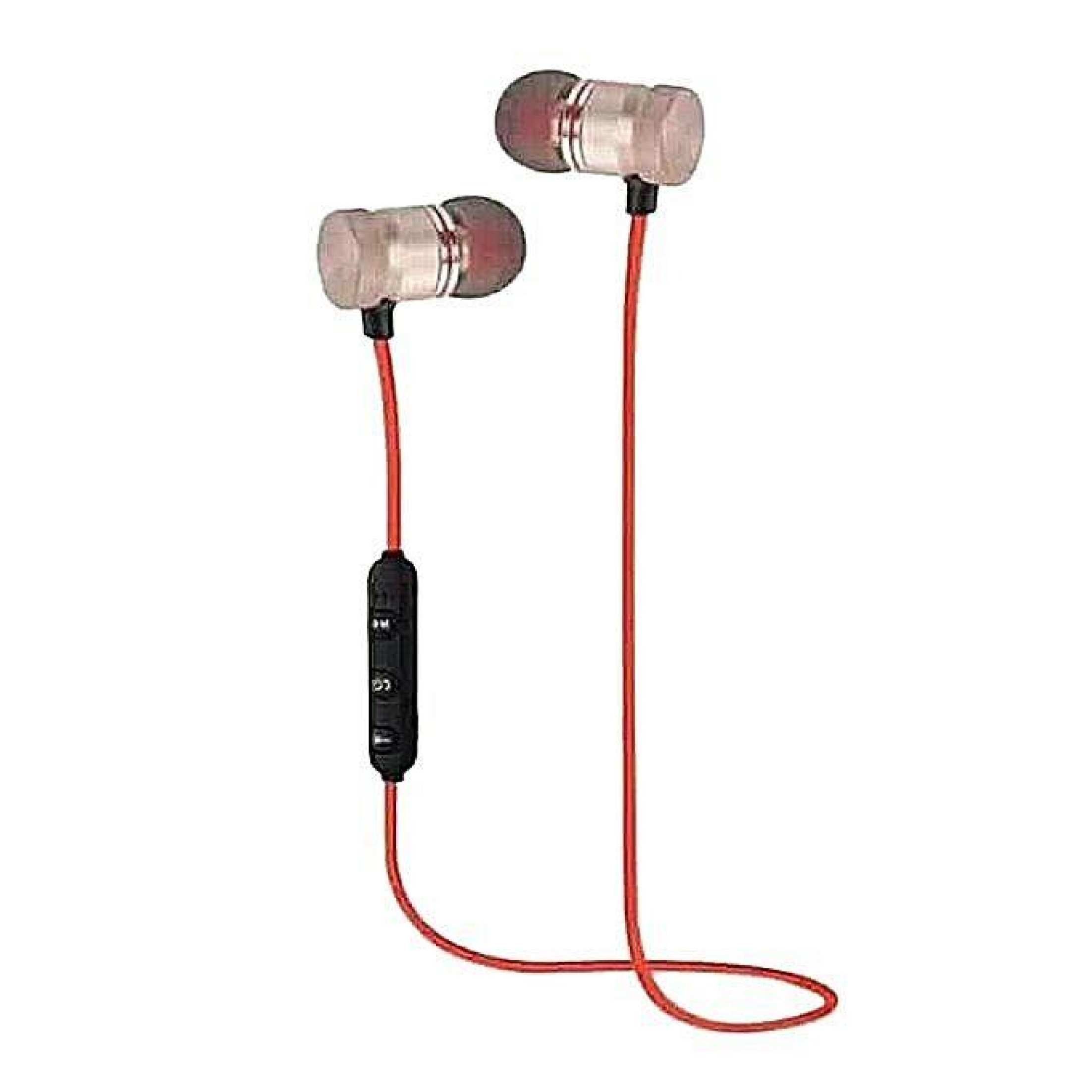 Stereo Super Bass Wireless Bluetooth Earphone - Red
