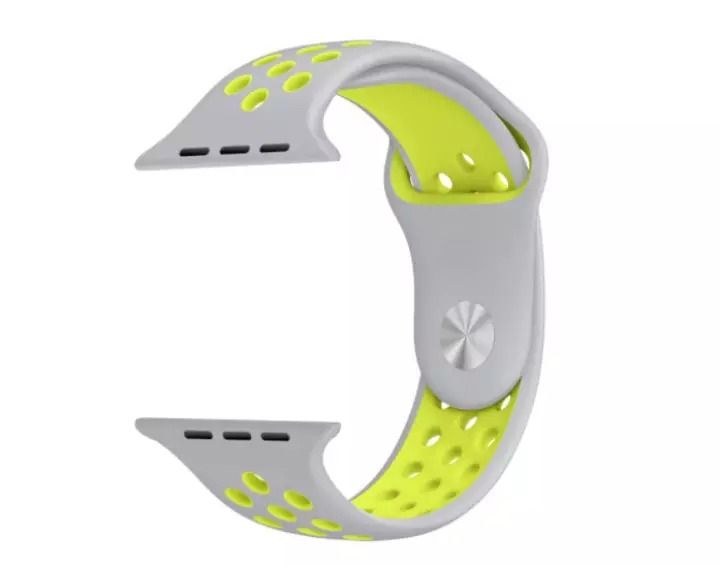 Grey&Green-Watch Band 42mm/44mm, Soft Silicone Replacement Strap