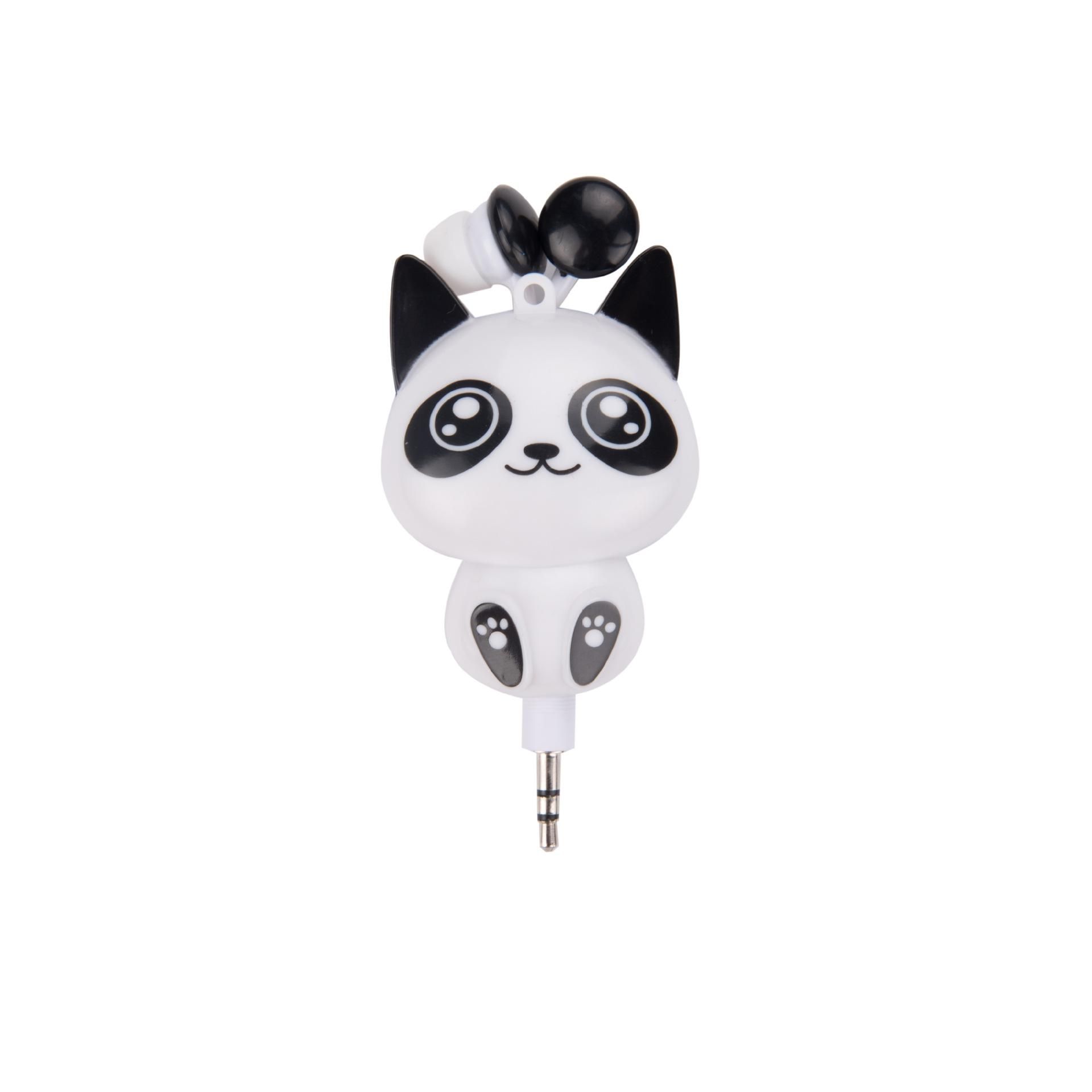 New Cute Earphone Cheese Cat Cartoon Automatic Retractable Headphones for Mobile