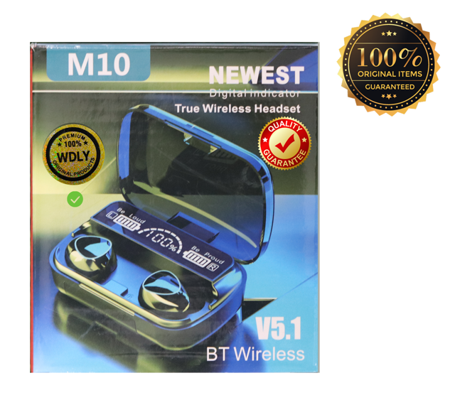 M10 Tws Wireless Earbuds ( Premium 100% Wdly Products ) - Earbuds - Bluetooth Headphone - Bluetooth Headphone - Bluetooth Headphone - Air Buds - Tws