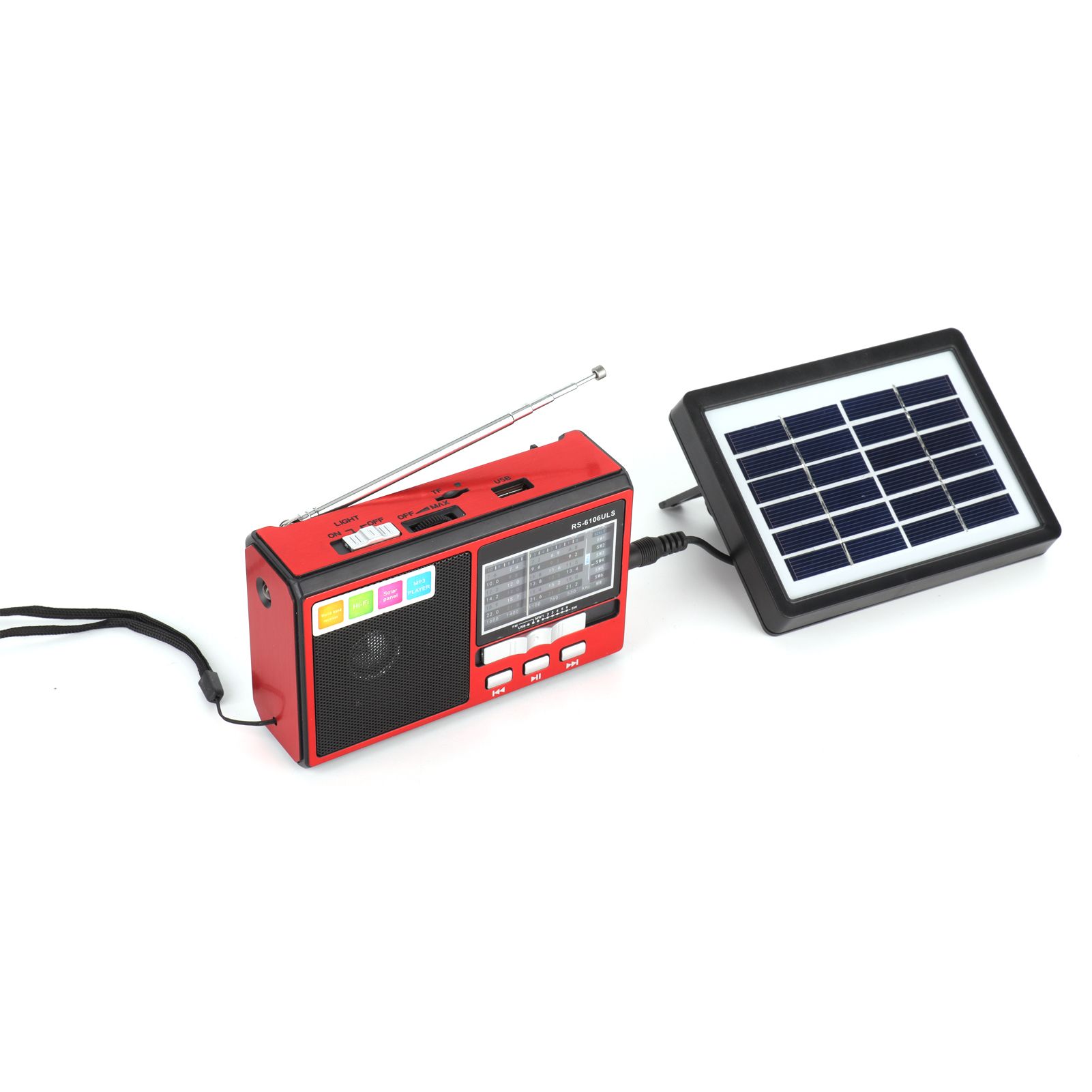 753 Emergency Radio FM AM SW With Solar Board Portable Support