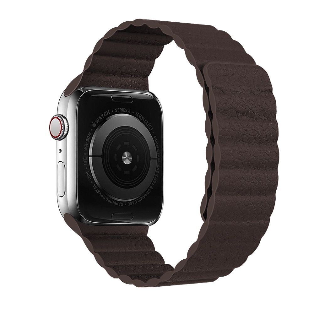 Leather loop for Apple Watch band 44mm 40mm 38mm 42mm Magnetic wristband belt bracelet correa for iWatch 5 4 3 2 SE 6