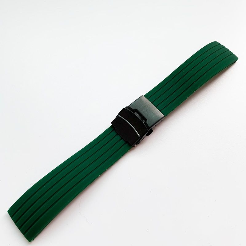 Silicone Sport Strap 18mm 20mm 22mm 24mm Folding Buckle Waterproof Rubber Men Replacement Bracelet Band Watch Accessories Red