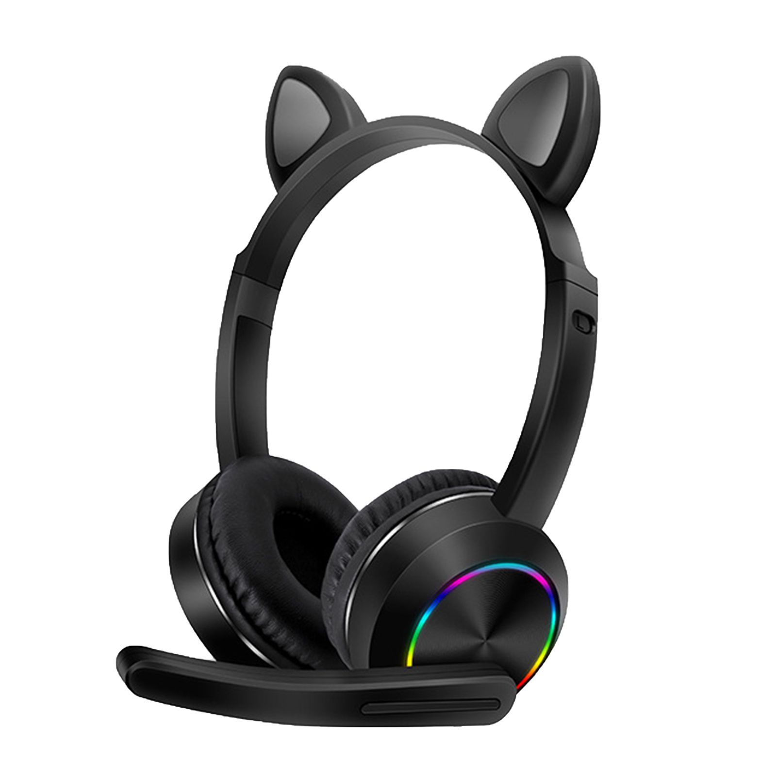 AKZ-020 Luminous RGB Light Cute Cat Ear Shape Wired Headphone with Microphone