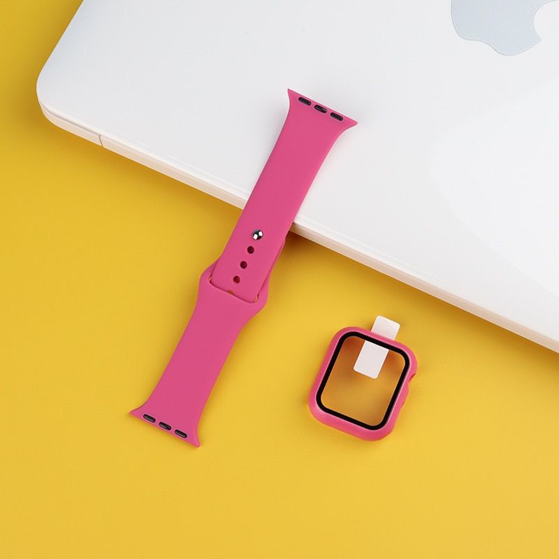 Glass+Strap for Apple Watch Band 38mm 40mm 42mm 44mm Screen Protector+Case+belt Accessories Bracelet IWatch Series 6 5 4 3 Se 40