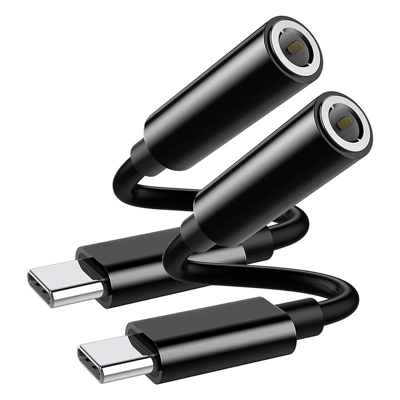 Type-C To 3.5Mm Audio Adapter, USB Type C To 3.5Mm Headphone Jack Audio Aux Adapter Cable Cord -2 Pack
