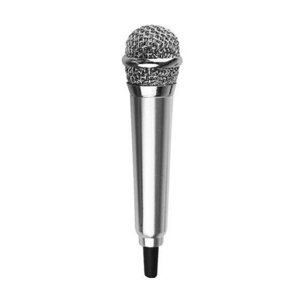 Portable 3.5mm Stereo Studio Mic KTV Karaoke Mini Microphone For Cell Phone  PC Desktop Small Size Microphone Blue