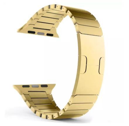 42/44mm stainless steel bracelet Butterfly buckle watchband strap-Gold