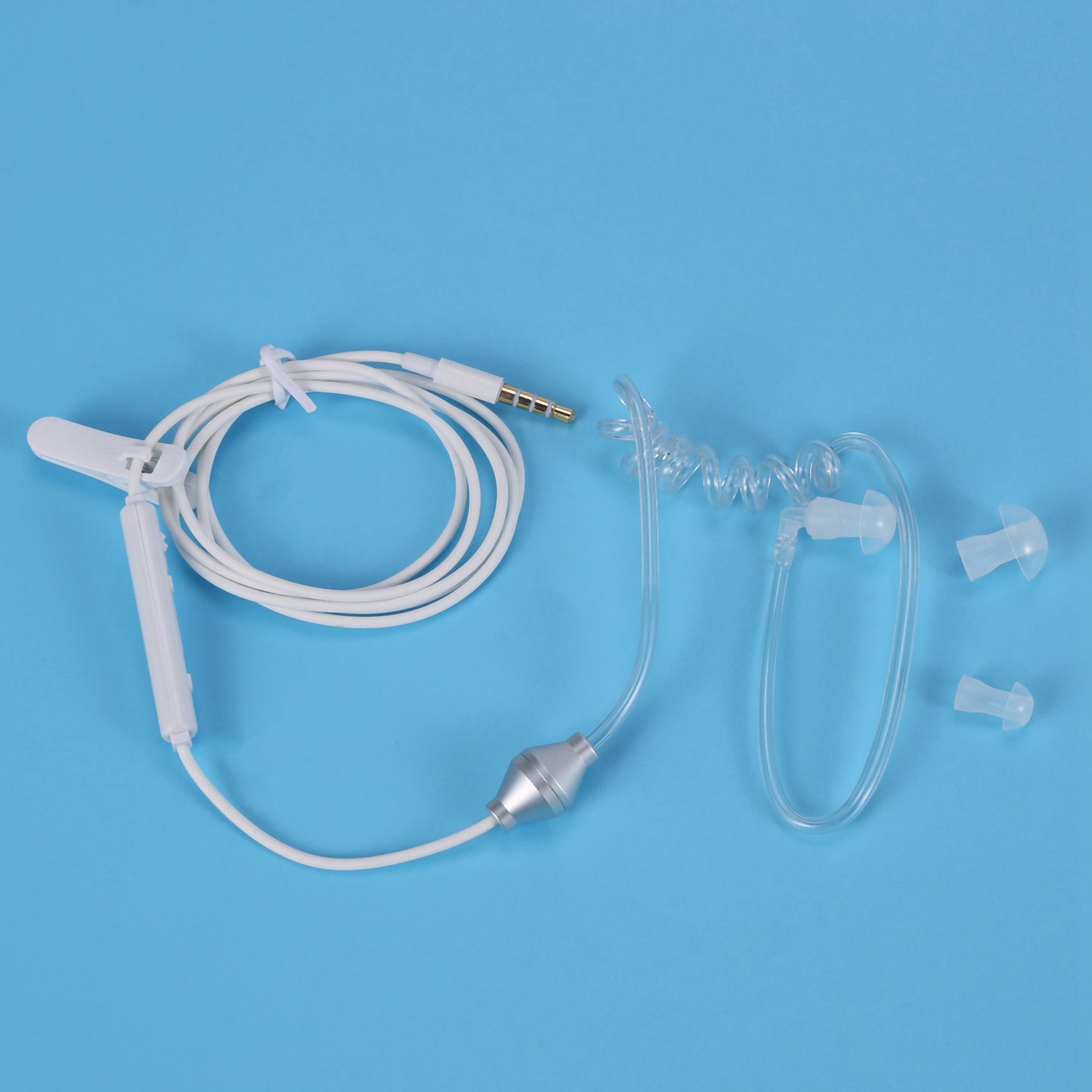 2X Ear Hook Single Earphone Anti Headphone Radiation Air Spring Duct Earhook Headset with Mic