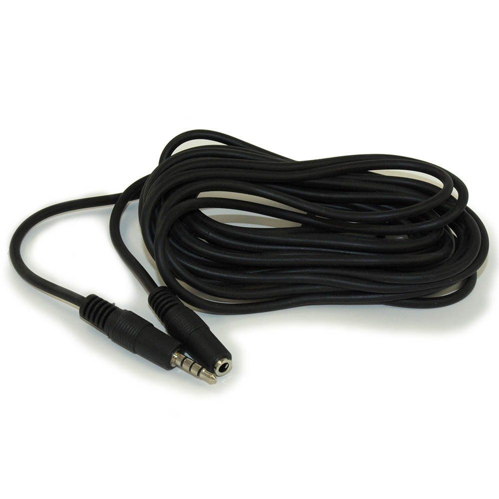 【MIGAPALAZA】 The Newest 15 ft 3.5mm 4 Conductor TRRS / 3 Band + Mic or Video M/F EXTENSION Cable
