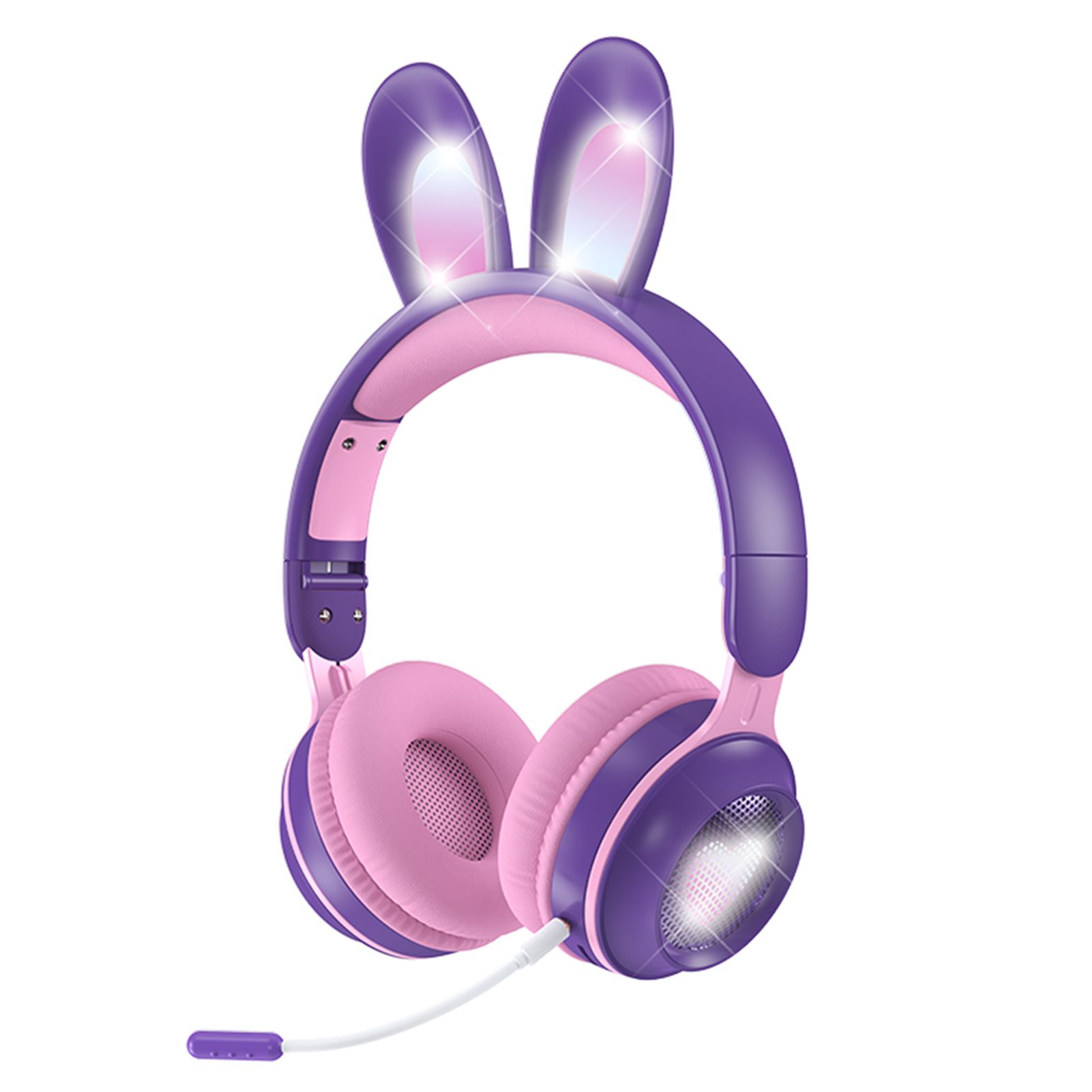 Headphone Long Endurance Cartoon Rabbit Ear Cool Light Headset