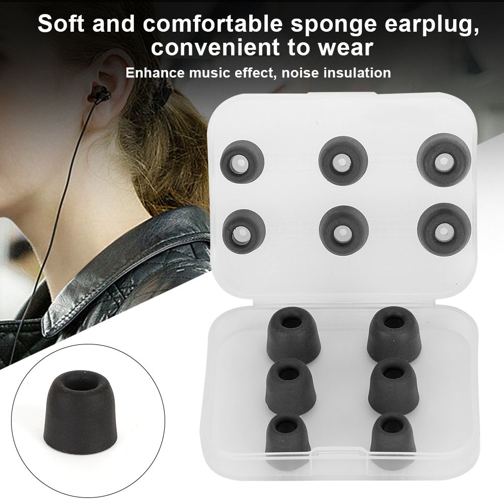 Sponge Earmuff 6PCS NB-M1 Slow Rebound Full Memory Silicone Earplug In-Ear Noise Reduction Replacement