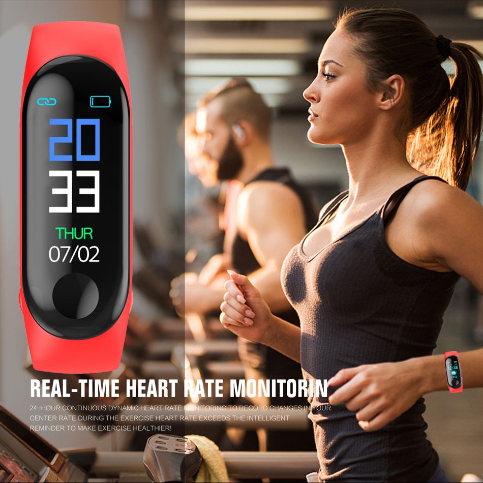 Smart Bracelet Touch Screen Blood Pressure Heart Rate Monitor Smart Band Waterproof Wristband Fitness Watch Band