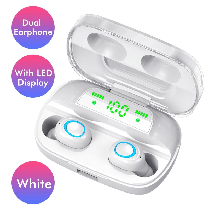 Touch Wireless Earphone TWS 5.0 Bluetooth Headphones HiFi Stereo Earphones Noise Canceling Headset Waterproof Earbuds LED Power