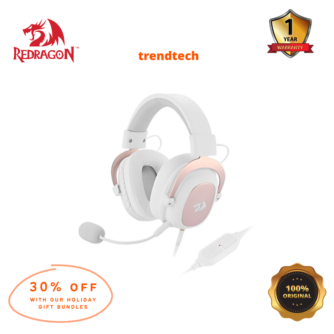 REDRAGON H510 ZEUS WIRED GAMING HEADSET (WHITE)