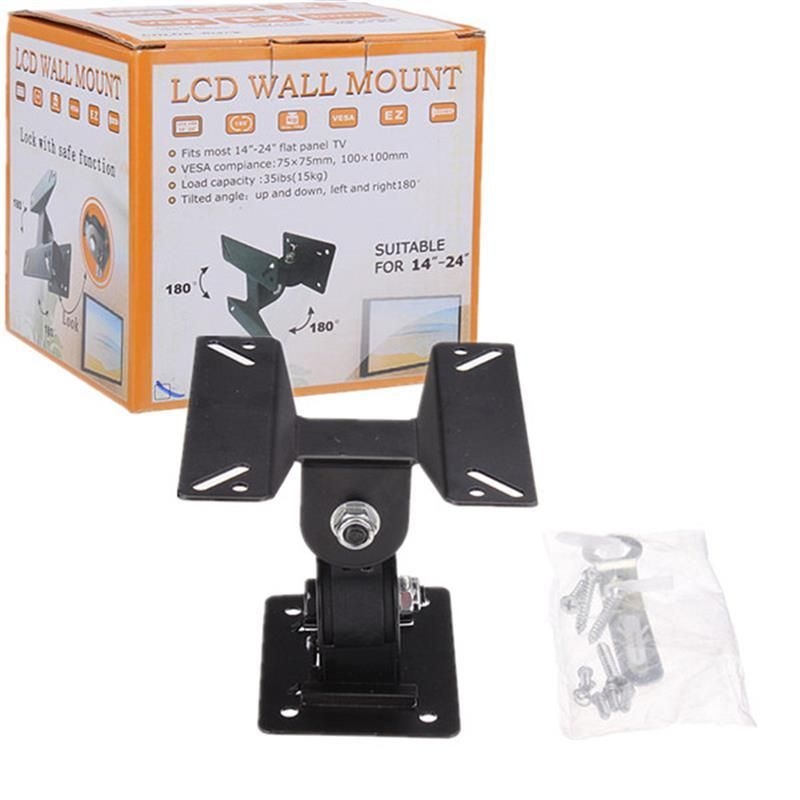 Wall Mount 14  to 24  Flat Panel TV Monitor LCD Bracket Adjustable Angle