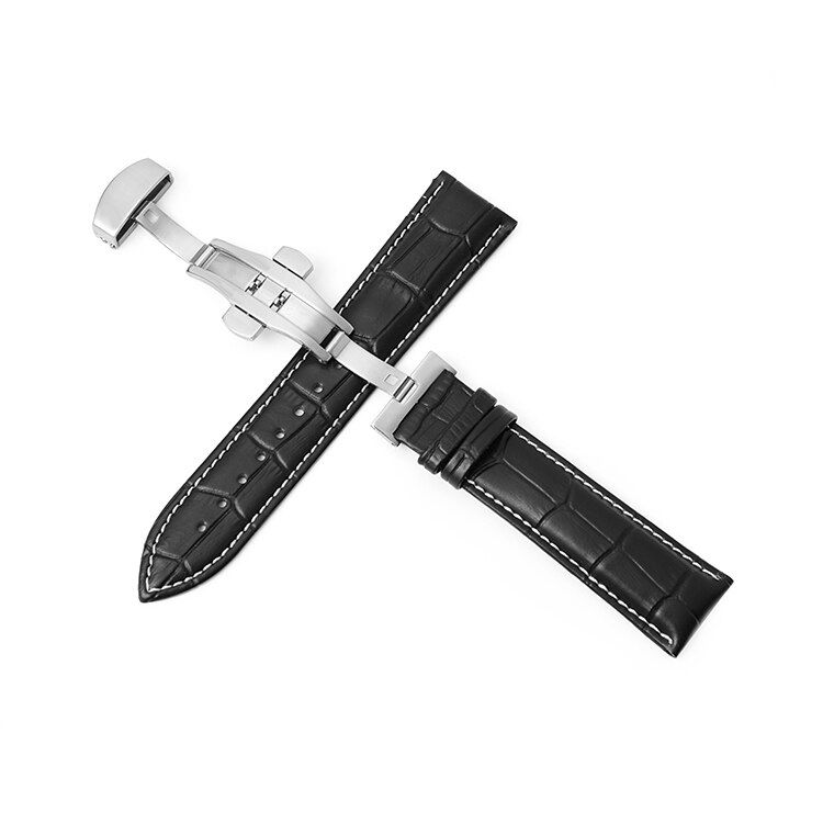 UTHAI Z09 Plus  Leather Watchbands 12-24mm Universal Watch Butterfly Buckle Band Steel Buckle Strap 22mm watch band