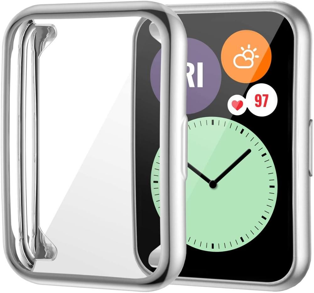 Plated Cover For Huawei Watch fit Case Smartwatch Accessories TPU Bumper All-Around Screen Protector Huawei Watch fit watchcase