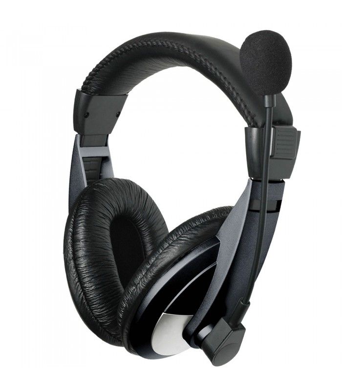 Astrum HS120 Classic Stereo Headphone With Adjustable Microphone For Laptop Desktop PC Mobile Phone Audio Video Sound