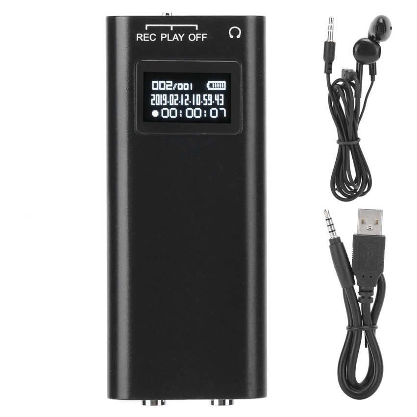 OLED Screen MP3 Player Noise Reduction Technology Large Storage Capacity Mini Audio Recorder for Student Adult Office Home