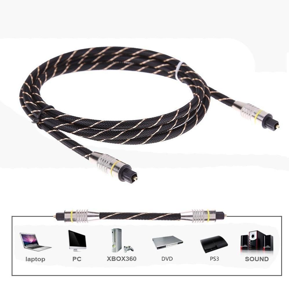 Digital Optical Audio Cable Fiber Optic Cable Toslink Male to Toslink Male Cable for CD DVD-1.5M