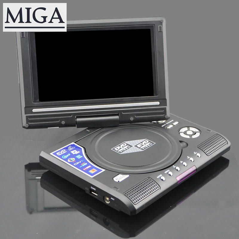 Porle DVD Player 270 Degree Rotation Screen HD Video Player Travel Mini DVD Playing Device