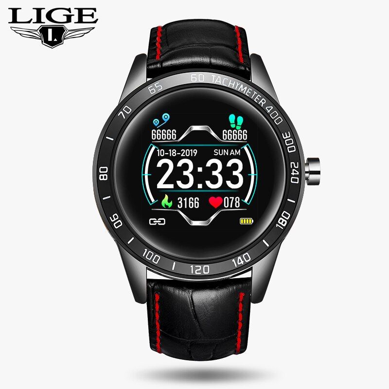 LIGE Steel Band Smart Watch Men Heart Rate Blood Pressure Monitor Sport Multifunction Mode Fitness Tracker Waterproof Smartwatch